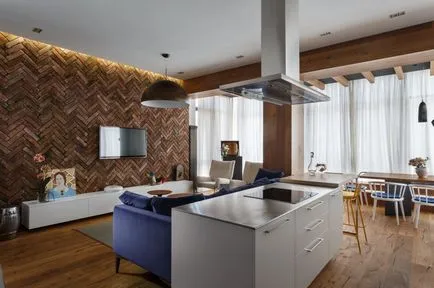 Design-ul original al apartament cu două camere, cu un dormitor și de copii