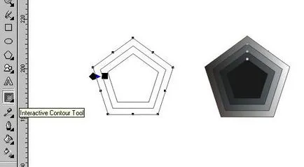 Túlcsordulás objektumot a másikba, és a hatás a hasonlóság, illusztrált bemutató Corel Draw 10