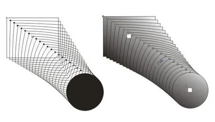 Túlcsordulás objektumot a másikba, és a hatás a hasonlóság, illusztrált bemutató Corel Draw 10