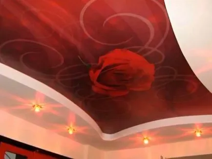 Csodálatos mennyezetek fotónyomtatás rózsa Mos Siling - Telepítése álmennyezetek Moszkvában