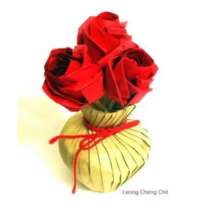 Rose de servetele - asamblare schema pas cu pas origami