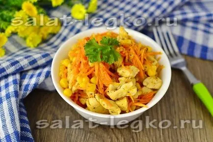 Csirke saláta koreai sárgarépa recept fotó ízletes