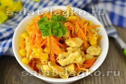 Salata de pui cu reteta morcov coreeană cu fotografie delicios