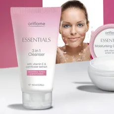 serie de produse cosmetice pentru piele vitamina e Oriflame esențiale Oriflame