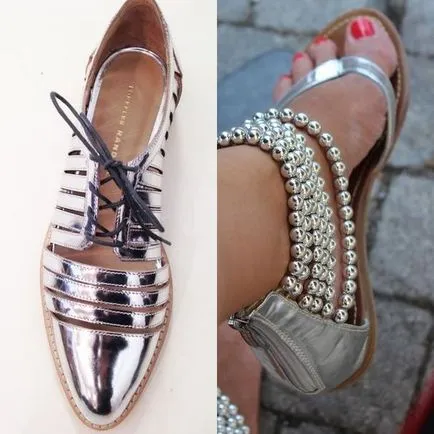 Сребърни сандали 2017 модел фото токчета, обувки на висок ток, платформи или клинове, така че техният