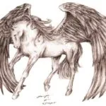 Pegasus татуировка стойност за момичета и момчета, скици и снимки на татуировки