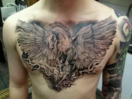 Pegasus tattoo érték lányok és a fiúk, vázlatok és képek a tetoválás