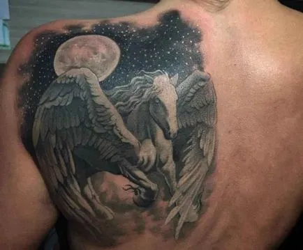 Pegasus tattoo érték lányok és a fiúk, vázlatok és képek a tetoválás