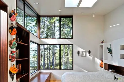 Corner прозорци снимка в интериора, създавайки усещане за простор в дома си