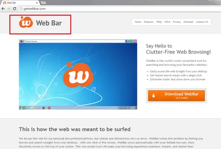 Eltávolítása web bar