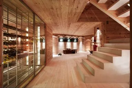 Crama într-o casă privată, proiectul de design interior de propriile lor mâini, rafturi din lemn