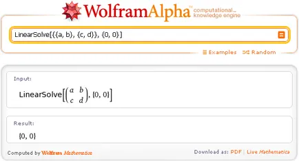 WolframAlpha orosz mátrix módszer megoldására rendszerek lineáris algebrai egyenletek