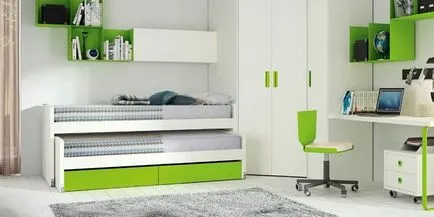 Pull-out pat pentru doi copii - Design compact pentru o cameră mică