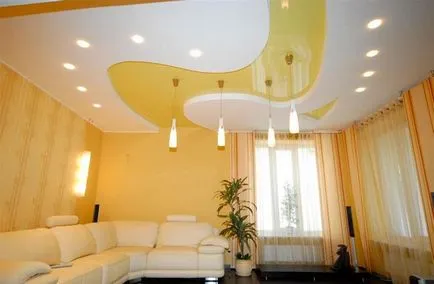 Проектиране на различни видове осветление, окачени тавани в хола, спалнята, кухнята и другите стаи,