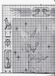 Diagrama de broderie pisica egiptean