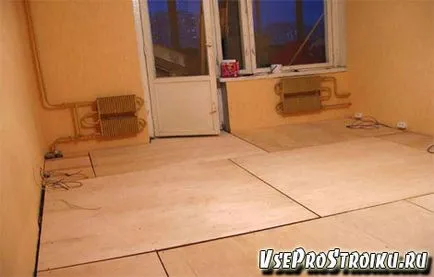 Nivelarea podea cu placaj, placaj de ambalare pe podea de beton