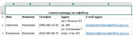 Excel 2013 за да настроите текста в редове и обединяване на клетки в Excel