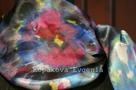 Fancy копринен шал Shibori техника в свои ръце