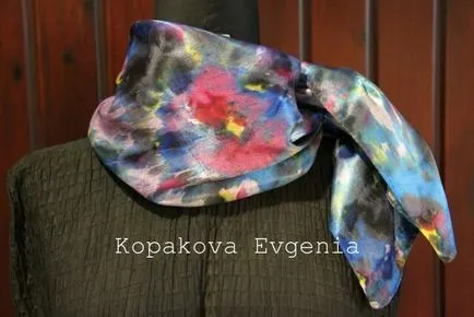 Fancy копринен шал Shibori техника в свои ръце