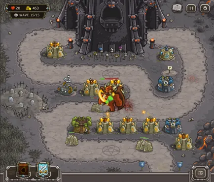 Rajongók a védekező tornyokat - a játék Kingdom Rush