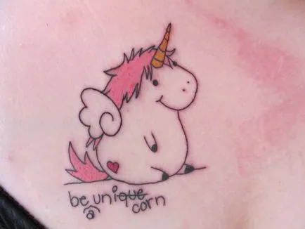 Fotografii și valoarea tatuaj unicorn