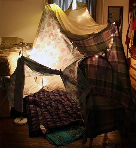 Cum sa faci un cort din pături și perne foto