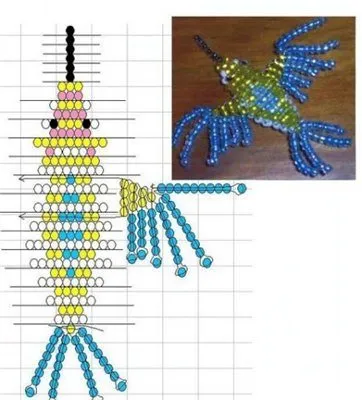 Kolibri șirag de mărgele diagrama țese