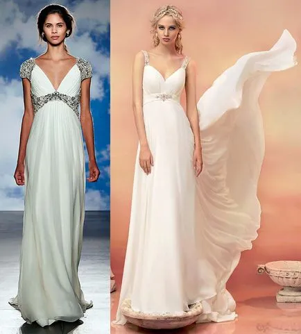 Gyönyörű esküvői ruha a görög stílusban