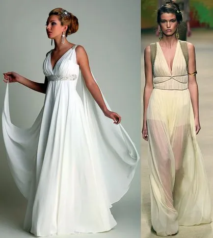 Gyönyörű esküvői ruha a görög stílusban