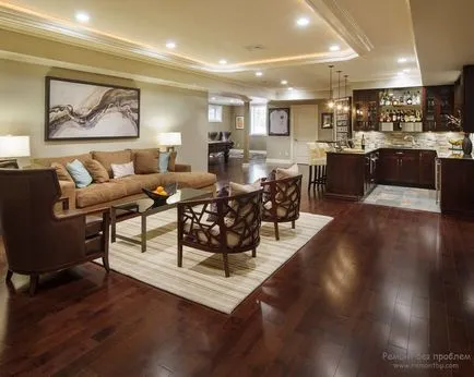 Laminált padló a belső egy modern és elegáns design a padló a lakásban