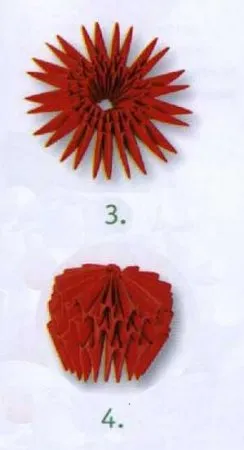căpșuni origami modular