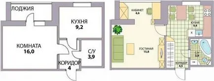 Átalakítás Hruscsov fotó előtt és után 1, 2, 3, 4 szobás