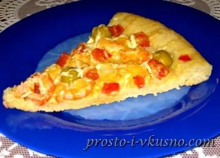 Pizza rákkal és a sajt