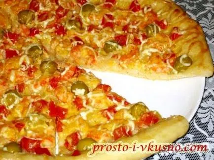 Pizza rákkal és a sajt