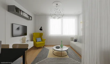 Reparatii apartament cu un dormitor într-un stil minimalist