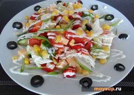 Salata cu pui și legume proaspete afumate „Parizhel“ - un pas cu pas reteta, ingrediente secrete