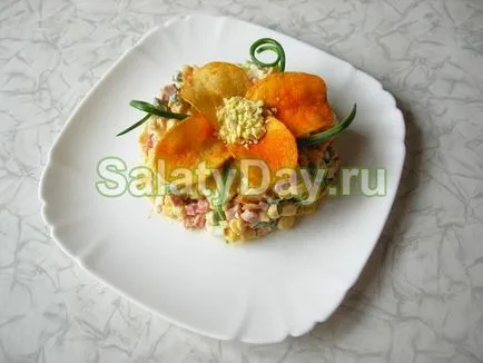 Salata cu cârnați afumat - reteta delicios și ușor de aperitiv cu fotografii și video