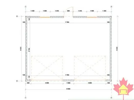 A legnépszerűbb minták a garázsok 2 autó (c hozblok), szibériai háztartási