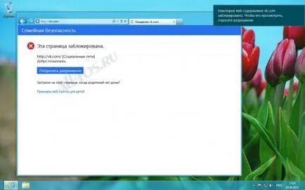 Siguranța familiei - actualizat de control parental în Windows 8 