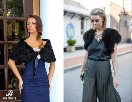 rochii elegante, cu modele de tapiterie din blană, arcuri de moda