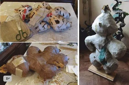 Sculpture din papier-mache cu mâinile lor