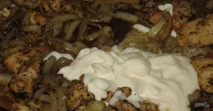 Spaghete cu carne de pui intr-un sos de smântână - un pas cu pas reteta cu fotografii de pe