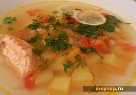 Сьомга главата супа - проста рецепта със снимка