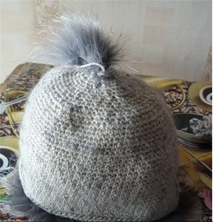 pălărie de blană tricotate