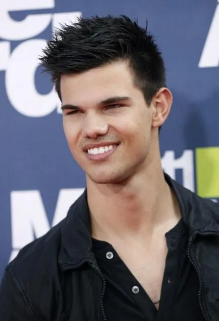 Actorul Taylor Lautner și fotografia lui tunsoare elegant, tunsori si coafuri foto