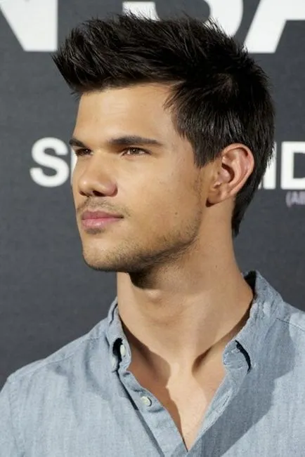 Actorul Taylor Lautner și fotografia lui tunsoare elegant, tunsori si coafuri foto