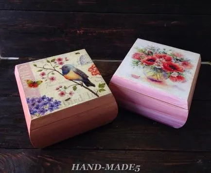 Decoupage doboz tea! Munkavégzés a kétlépcsős nyomtatás és craquelure! Fair mesterek - manuális