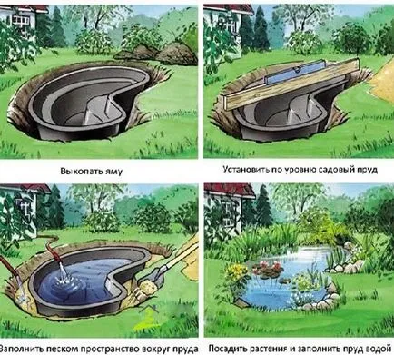 Направете езерце близо до дома си със собствените си ръце, прави с ръцете си