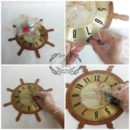 Díszítsd óra „kerék” egy tengeri stílusban - a tisztességes iparos - kézzel készített, kézzel készített