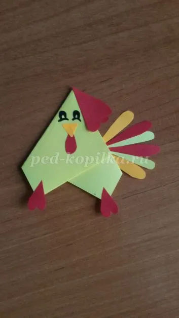 Hogyan készítsünk origami papír kakast